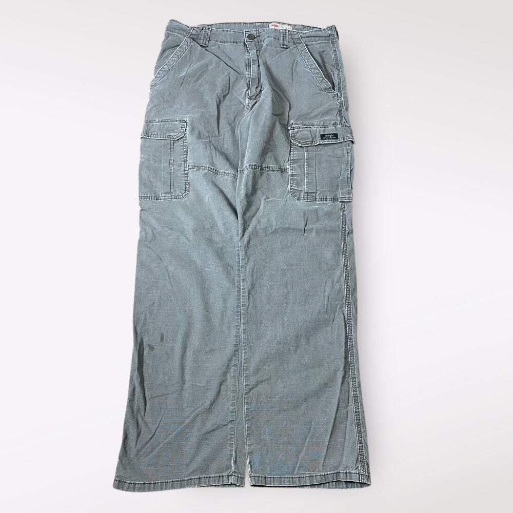 Wrangler‎ Relaxed Fit Gray Cargo Pants Mens Size 34x32 Baggy Y2K